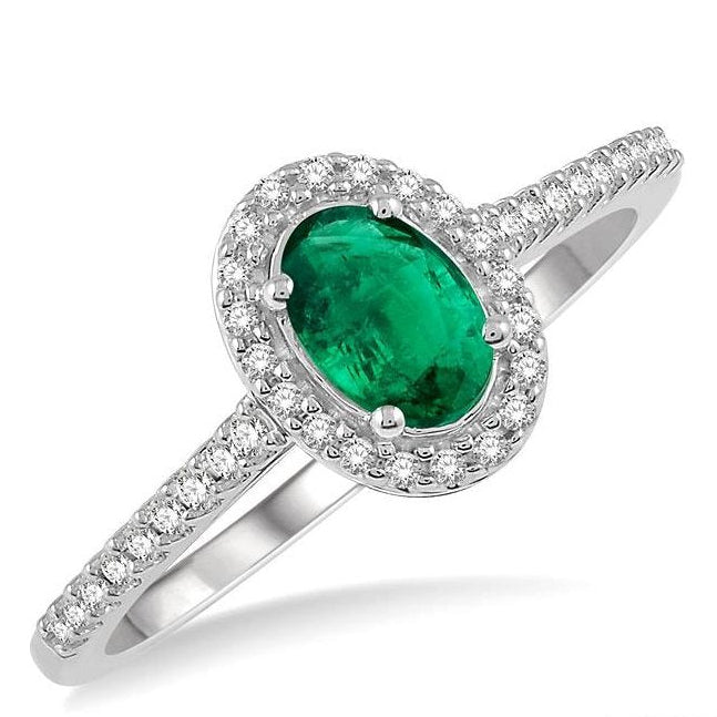 Parkplace Jewelers Oval Shape Gemstone & Halo Diamond Ring 40907PPTSEMWG