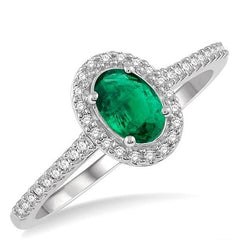 Parkplace Jewelers Oval Shape Gemstone & Halo Diamond Ring 40907PPTSEMWG