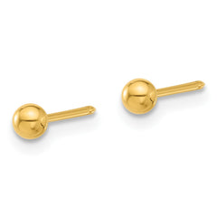 776E Inverness Stainless Steel 24K Gold-plated 3mm Ball Post Earrings