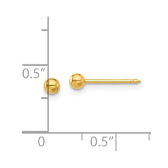 776E Inverness Stainless Steel 24K Gold-plated 3mm Ball Post Earrings