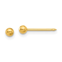 776E Inverness Stainless Steel 24K Gold-plated 3mm Ball Post Earrings