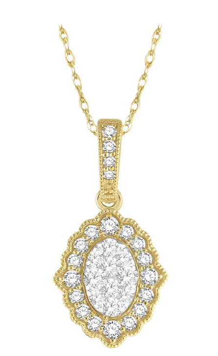 Parkplace Jewelers Oval Shape Halo Lovebright Diamond Pendant 905B6PPFGPDYW