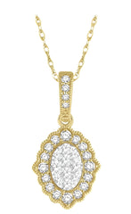 Parkplace Jewelers Oval Shape Halo Lovebright Diamond Pendant 905B6PPFGPDYW