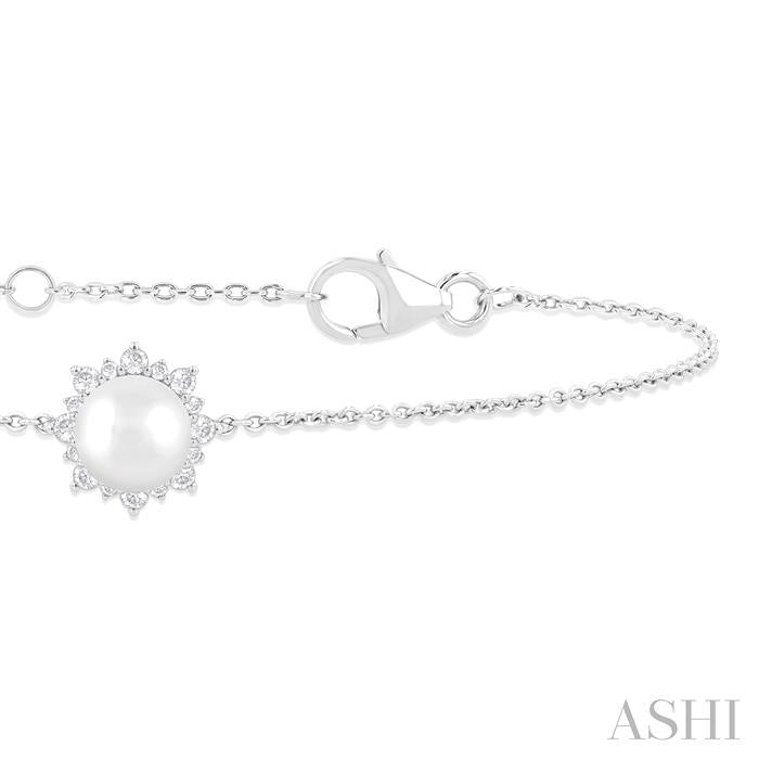 ASHI Pearl & Petite Halo Diamond Fashion Chain Bracelet 780Q0PPTSWPWG
