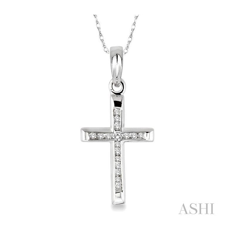ASHI Channel Set Cross Diamond Pendant 95118PPTXPDW