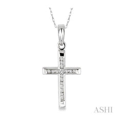 ASHI Channel Set Cross Diamond Pendant 95118PPTXPDW