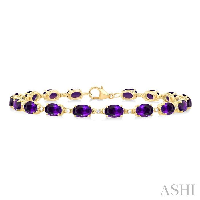 ASHI Oval Shape Gemstone & Diamond Bracelet 78310PPTGAMYG
