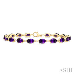ASHI Oval Shape Gemstone & Diamond Bracelet 78310PPTGAMYG