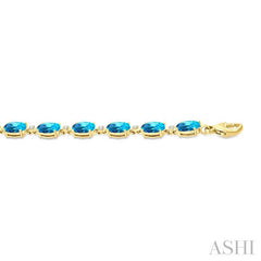 ASHI Oval Shape Gemstone & Diamond Bracelet 78310PPTGBTYG