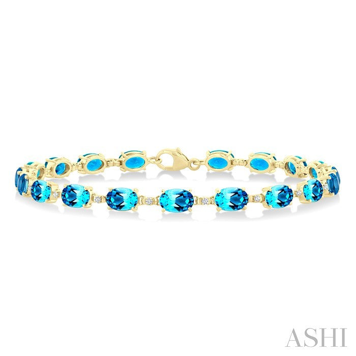 ASHI Oval Shape Gemstone & Diamond Bracelet 78310PPTGBTYG
