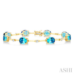 ASHI Oval Shape Gemstone & Diamond Bracelet 7833QPPTGBTYG