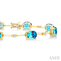 ASHI Oval Shape Gemstone & Diamond Bracelet 7833QPPTGBTYG