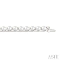 ASHI Pearl & Diamond Tennis Bracelet 784QVPPFGWPWG