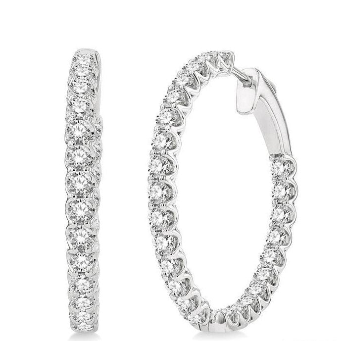 Parkplace Jewelers Inside-Out Diamond Hoop Earrings 622B0PPFGERWG-3.00