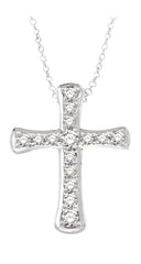 Parkplace Jewelers Silver Cross Diamond Pendant 86399PPSSSLPD