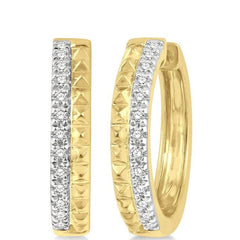 Parkplace Jewelers Pyramid Petite Diamond Huggie Fashion Earrings 668V8PPTSERYG