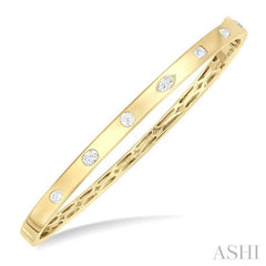 ASHI Mixed Shape Bezel Set Diamond Fashion Bangle 795GVPPFGYG