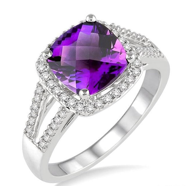 Parkplace Jewelers Cushion Shape Gemstone & Halo Diamond Ring 51366PPTSAMWG