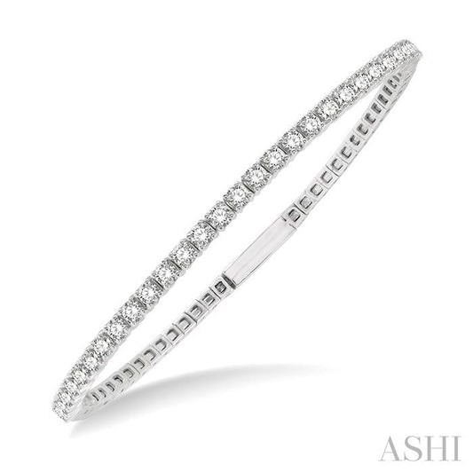 ASHI Stackable Diamond Flex Bangle 797D0PPFGWG-2.00