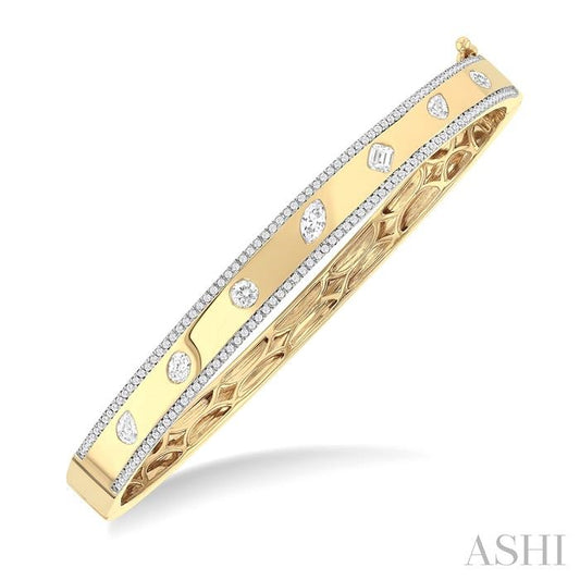 ASHI Mixed Shape Flush Set Diamond Fashion Bangle 797F1PPFGYG