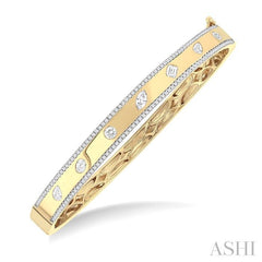 ASHI Mixed Shape Flush Set Diamond Fashion Bangle 797F1PPFGYG