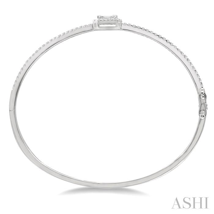 ASHI Emerald Shape Halo Fusion Diamond Fashion Bangle 798C1PPFGWG