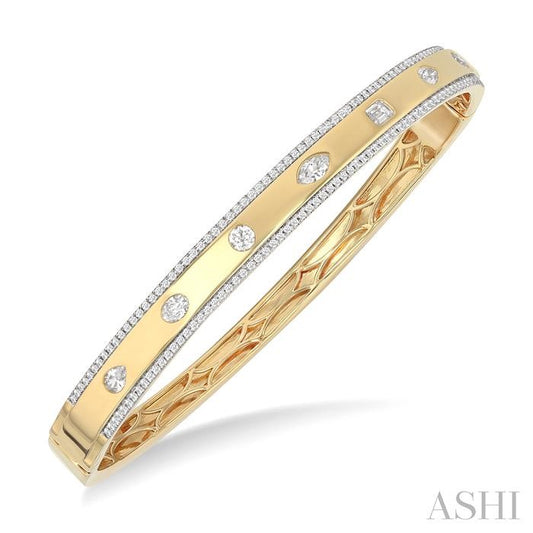 ASHI Mixed Shape Flush Bezel Set Diamond Fashion Bangle 798F1PPFGYG