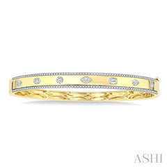 ASHI Mixed Shape Flush Bezel Set Diamond Fashion Bangle 798F1PPFGYG