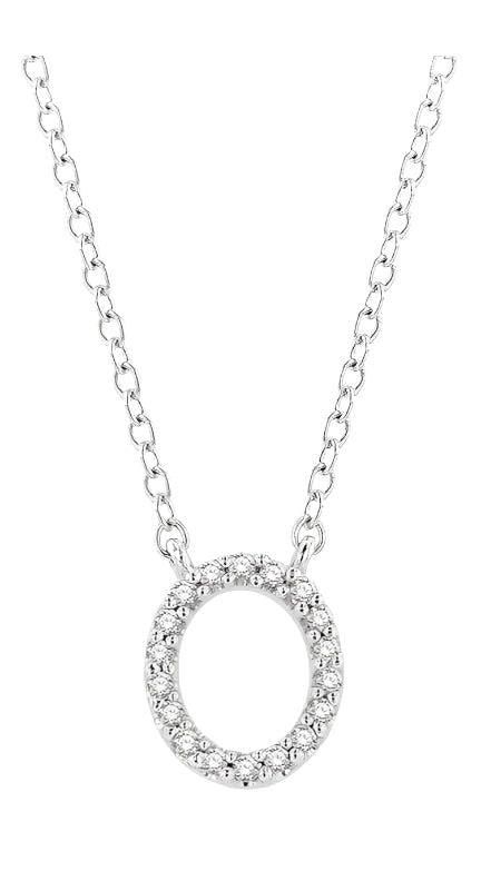 Parkplace Jewelers Block 'O' Initial Diamond Pendant 912F9PPFSPDWG-O