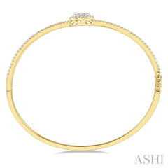 ASHI Stackable Oval Shape Halo Lovebright Essential Diamond Bangle 799B1PPFGYW-OV