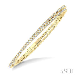 ASHI Double Row Diamond Fashion Bangle 799H0PPFGYG-3.00