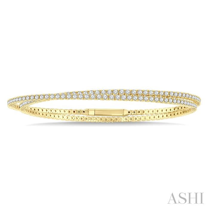 ASHI Double Row Diamond Fashion Bangle 799H0PPFGYG-3.00
