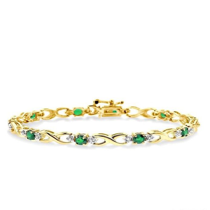 Parkplace Jewelers Oval Shape Gemstone & Diamond Bracelet 76040PPFSEM