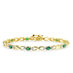 Parkplace Jewelers Oval Shape Gemstone & Diamond Bracelet 76040PPFSEM