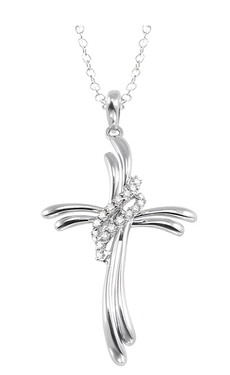 Parkplace Jewelers Silver Cross Diamond Pendant 86409PPSSSLPD