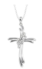 Parkplace Jewelers Silver Cross Diamond Pendant 86409PPSSSLPD