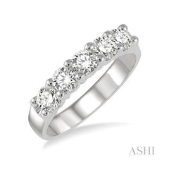 ASHI Round Shape 5 Stone Diamond Wedding Band 33341PPFGWG