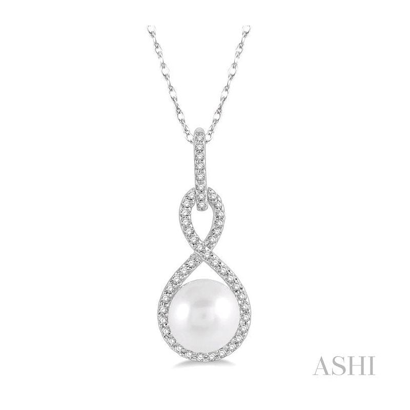 ASHI Pearl & Diamond Fashion Pendant 56898PPTSPDWPWG