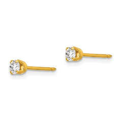 7E Inverness 14k 3mm CZ Earrings