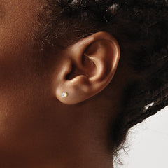 7E-SP Inverness 14K Polished 3mm CZ Short Post Earrings