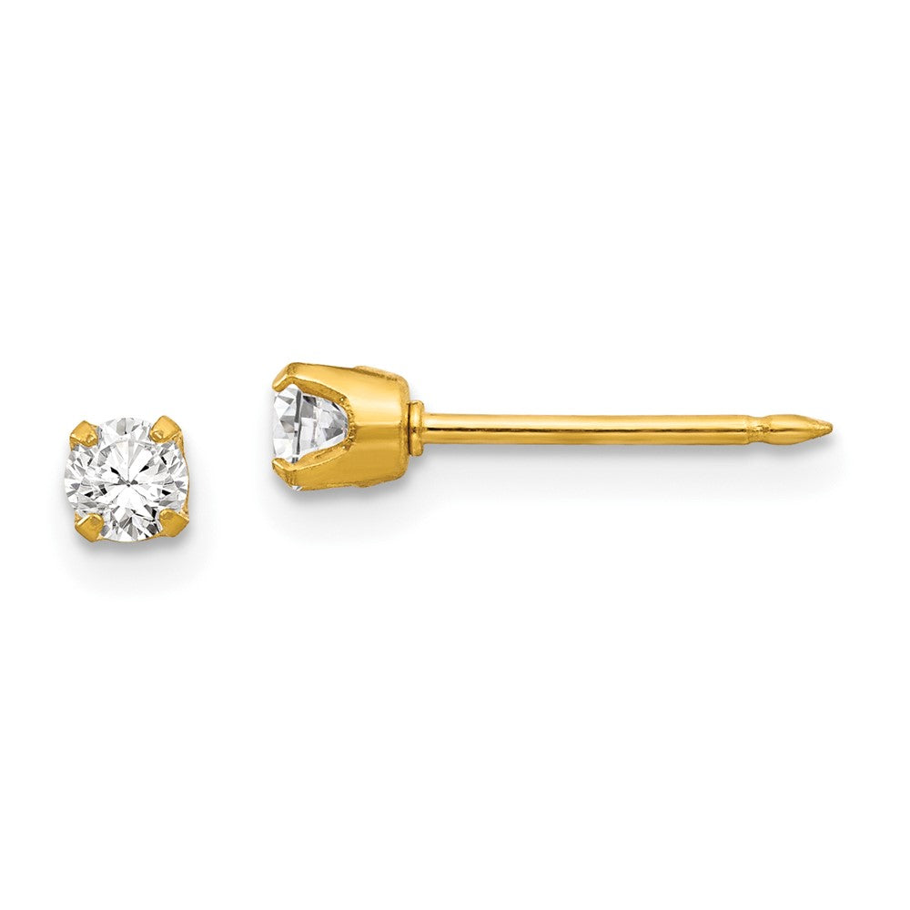 7E Inverness 14k 3mm CZ Earrings