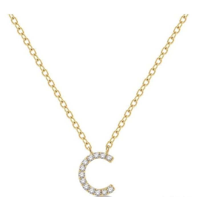 Parkplace Jewelers Block 'C' Initial Diamond Pendant 912F9PPFSPDYG-C