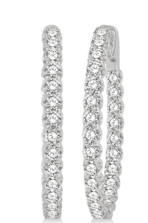 Parkplace Jewelers Inside-Out Diamond Oval Hoop Earrings 624B0PPFGERWG-4.00