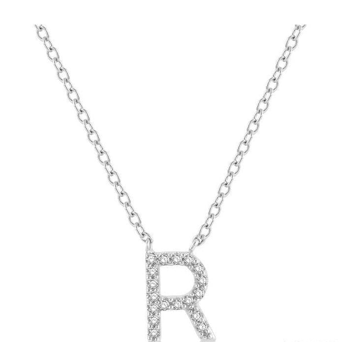 Parkplace Jewelers Block 'R' Initial Diamond Pendant 912F9PPFSPDWG-R
