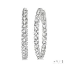 ASHI Inside-Out Diamond Hoop Earrings 622B0PPFGERWG-1.50