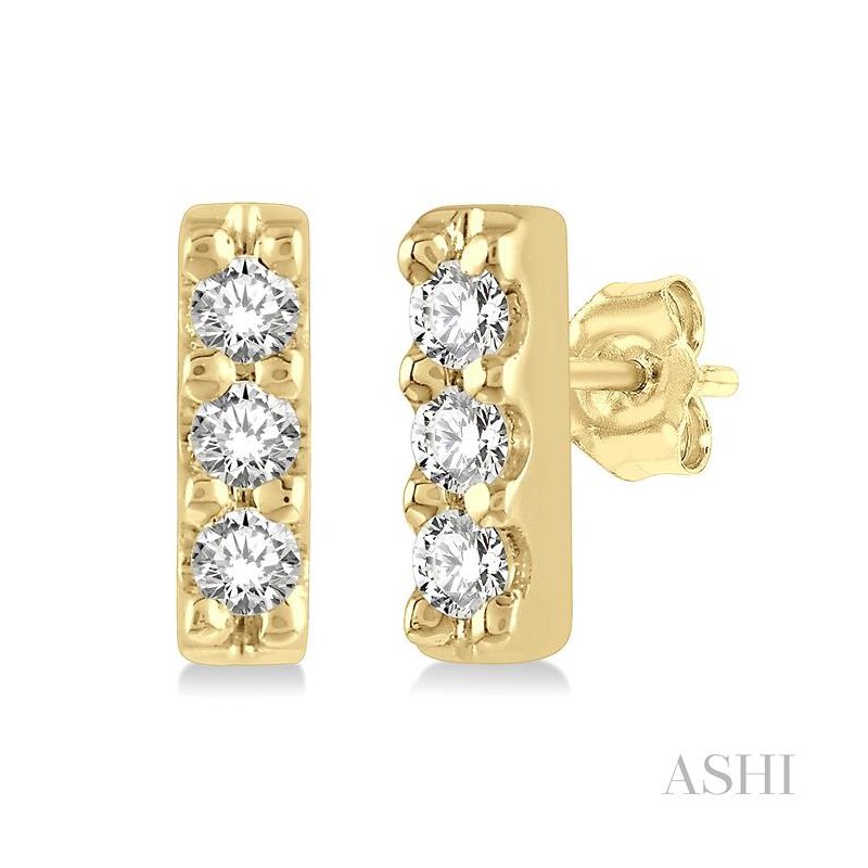 ASHI Vertical Bar Petite Diamond Fashion Earrings 648C9PPTSERYG