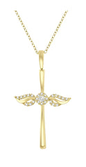 Parkplace Jewelers Angel Wings Cross Petite Diamond Pendant 952B8PPTSPDYG