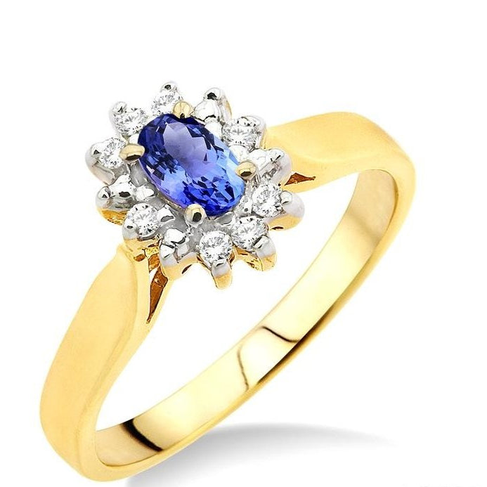 Parkplace Jewelers Oval Shape Gemstone & Halo Diamond Ring 40048PPTXTZ