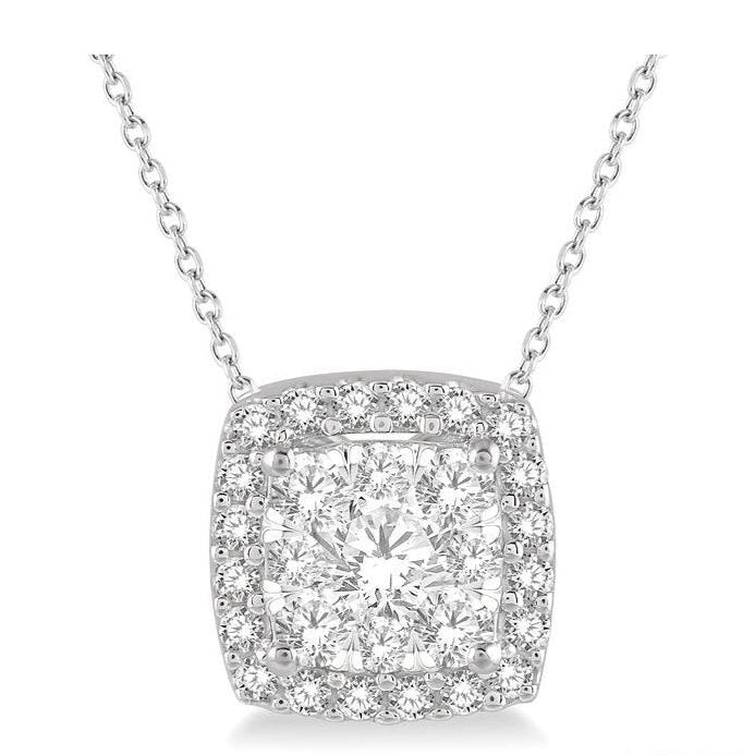 Parkplace Jewelers Cushion Shape Halo Lovebright Essential Diamond Pendant 916B3PPFVPDWG