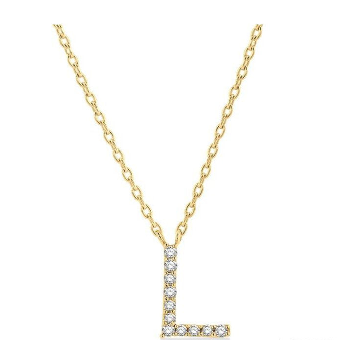 Parkplace Jewelers Block 'L' Initial Diamond Pendant 912F9PPFSPDYG-L